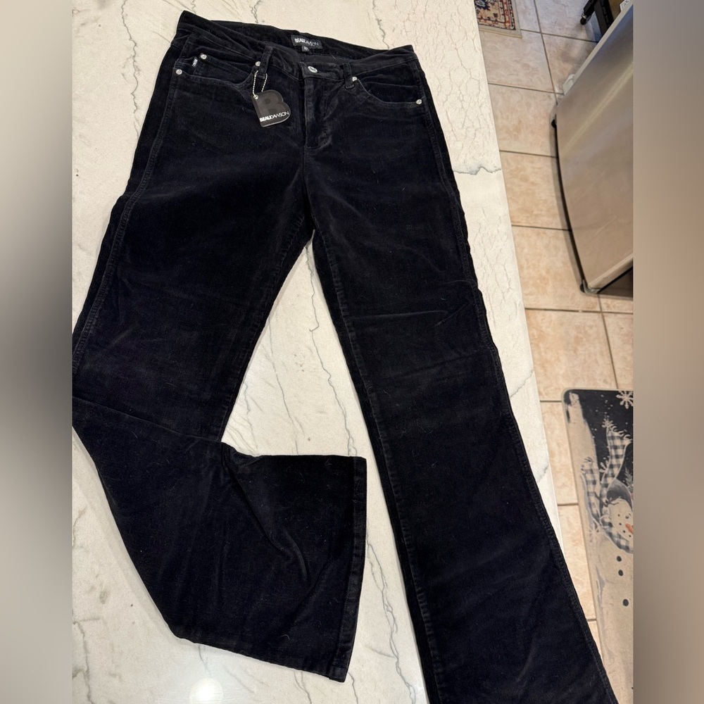 Beau Dawson Black Corduroy Thin Wale Bootcut Mid-rise Jeans